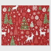 クリスマスアニマルズサンタクロース包装紙 ラッピングペーパー (フラット)