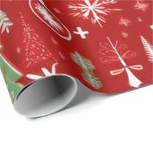 クリスマスアニマルズサンタクロース包装紙 ラッピングペーパー (ロールコーナー)