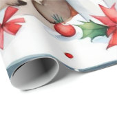 クリスマスアニマルズサンタクロース包装紙 ラッピングペーパー (ロールコーナー)