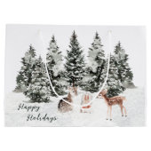 クリスマスアニマルズパインフォレスト抱き枕 ラージペーパーバッグ (裏面)