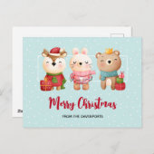 クリスマスアニマルズフェスティバルギアホリディポストカード シーズンポストカード (正面/裏面)