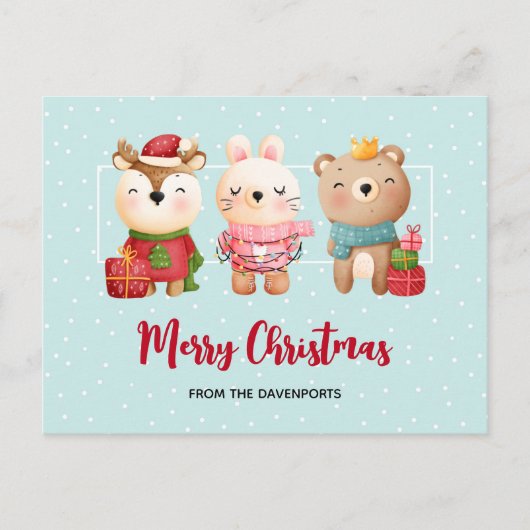 クリスマスアニマルズフェスティバルギアホリディポストカード シーズンポストカード (正面)