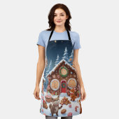 クリスマスアニマルズ&トリートエプロン | フェスティバル休日 エプロン (着用した状態)