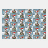 クリスマスアニマルズ、ライオン、ホッキョクグマ&ロバ ラッピングペーパーシート (正面3)