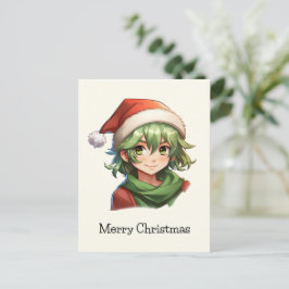 クリスマスアニメ小妖精や小人ポートレート シーズンポストカード