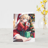 クリスマスアニメO - AI カード (黄色い花)