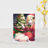 クリスマスアニメQ - AI カード (黄色い花)