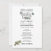 クリスマスアニュアルホリデーパーティーパインニードル 招待状 (正面)