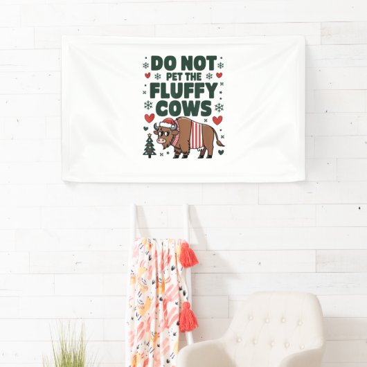 クリスマスアパレルを買うふわふわの牛をペットにするな 横断幕 (インサイチュ)