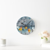 クリスマスアヒル ラウンド壁時計 (ホーム)