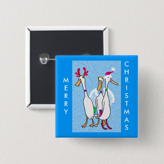 クリスマスアヒル 缶バッジ (正面&裏面)