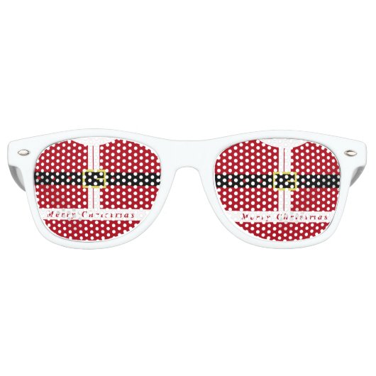 クリスマスアビエーターサングラスサンタクロースベルト レトロサングラス (正面)