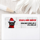 クリスマスアフェンピンスシャードッグラバーホリデーアドレス ラベル (インサイチュ)