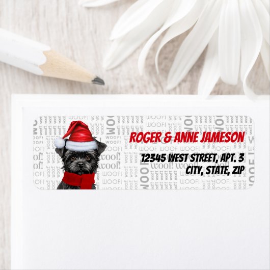 クリスマスアフェンピンスシャードッグラバーホリデーアドレス ラベル (インサイチュ)