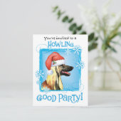 クリスマスアフガンハウンドホリデイ招待状 シーズンカード (スタンド正面)