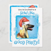 クリスマスアフガンハウンドホリデイ招待状 シーズンカード (正面/裏面)