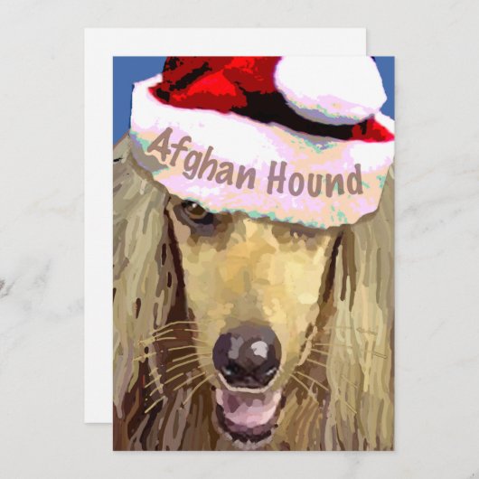 クリスマスアフガンハウンド10 pk crds シーズンカード (正面/裏面)