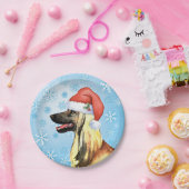 クリスマスアフガンハウンド ペーパープレート (パーティー)