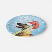 クリスマスアフガンハウンド ペーパープレート (アングル)