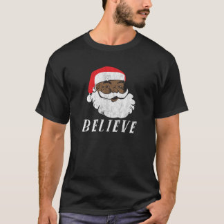 クリスマスアフリカンアメリカンブラックサンタクロスススススウェア Tシャツ