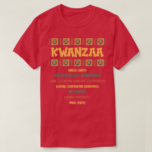 クリスマスアフリカンクワンザ Tシャツ (デザイン正面)