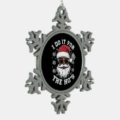 クリスマスアフリカンサンタのために スノーフレークピューターオーナメント (左)