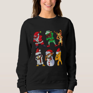クリスマスアフリカ系アメリカ人サンタとフレンズGridd スウェットシャツ