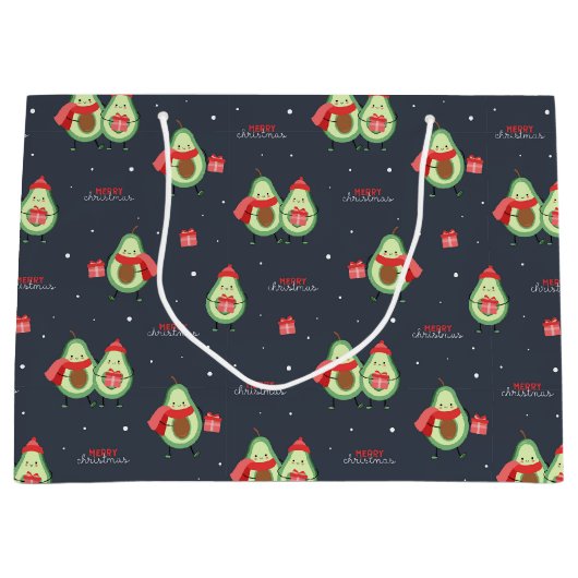 クリスマスアボカドス抱き枕 ラージペーパーバッグ (正面)