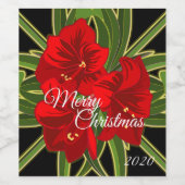 クリスマスアマリリスガーデンワインラベル ワインラベル (シングルラベル)