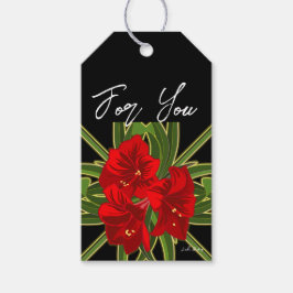 クリスマスアマリリス鮮やかガーデン ギフトタグ