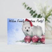 クリスマスアメリカのエスキモの子犬 招待状 (スタンド正面)