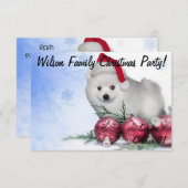 クリスマスアメリカのエスキモの子犬 招待状 (正面/裏面)