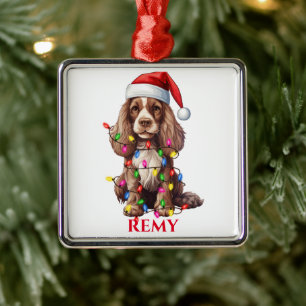 クリスマスアメリカンコッカースパニエル犬犬 メタルオーナメント