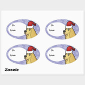 クリスマスアメリカンコッカースパニエル犬 楕円形シール (シート)