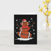 クリスマスアメリカンフットボール雪だるまクリスマススポーツメン カード (黄色い花)