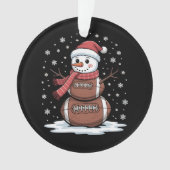 クリスマスアメリカンフットボール雪だるまクリスマススポーツ オーナメント (正面)