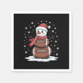 クリスマスアメリカンフットボール雪だるまクリスマススポーツ スタンダードカクテルナプキン (正面)