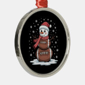 クリスマスアメリカンフットボール雪だるまクリスマススポーツ メタルオーナメント (右)
