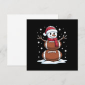 クリスマスアメリカンフットボール雪だるまクリスマススポーツ 招待状 (正面/裏面)