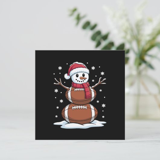 クリスマスアメリカンフットボール雪だるまクリスマススポーツ 招待状 (スタンド正面)