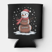 クリスマスアメリカンフットボール雪だるまクリスマススポーツ 缶クーラー (正面)