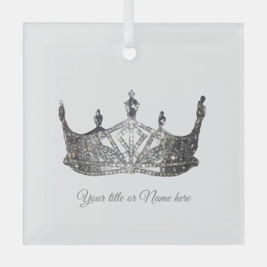 クリスマスアメリカンページェント王冠 ガラスオーナメント (正面)
