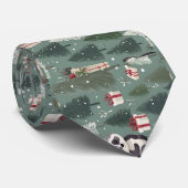クリスマスアライグマのパターン ネクタイ (ロール)