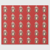 クリスマスアライグマ包装紙 ラッピングペーパー (フラット)