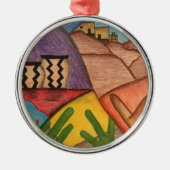 クリスマスアリゾナデザートサウスウエストフォークアート メタルオーナメント (正面)