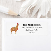 クリスマスアルパカキュート動物差出人住所 ラベル (インサイチュ)