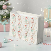 クリスマスアルパカギフトバッグ かわいいホリデーラマ