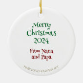 クリスマスアルパカフリースナビダードキュート記念 セラミックオーナメント (裏面)