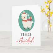 クリスマスアルパカラマユーモアな駄洒落 カード (黄色い花)