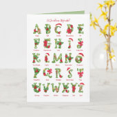 クリスマスアルファベットホリデークリスマスカード カード (黄色い花)